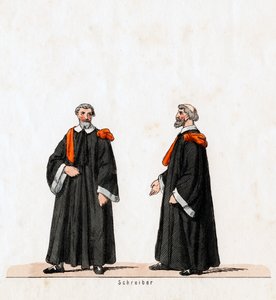 Skryba, projekt kostiumu do sztuki Szekspira, Henryk VIII, XIX w. autorstwa Unbekannt
