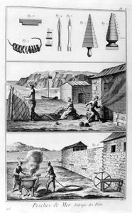 Rybołówstwo morskie, produkcja sieci, 1751-1777 autorstwa Unbekannt