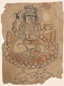 Siedzący czteroręki Ganesha, ca. 1775. autorstwa Unbekannt