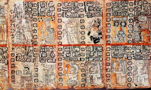 Fragment Kodeksu Troano Majów, XV wiek autorstwa Unbekannt