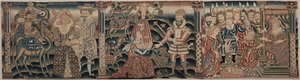 Fragment haftowanego fryzu: Rebecca Meeting Isaac, Abigail Meeting David, 1625-1649. autorstwa Unbekannt
