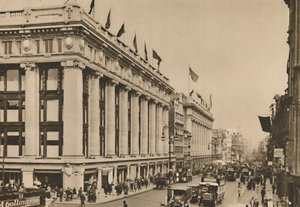 Selfridges i ostatni ze starych sklepów przy Oxford Street, które pochłonął budynek, ok. 1935. autorstwa Unbekannt