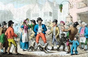 Sprzedanie żony temu, kto zaoferuje najwyższą cenę, 1816 autorstwa Unbekannt