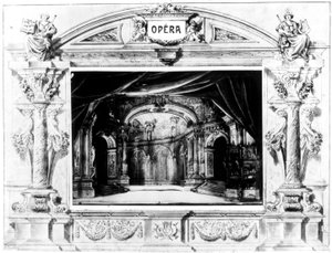 Scenografia do Mozarta Don Giovanniego, 1875 autorstwa Unbekannt