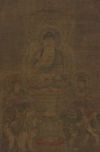 Triada Siakjamuniego: Budda z udziałem Mandziuśriego i Samantabhadry, 900. autorstwa Unbekannt