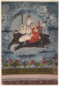 Shiva i Devi na Gajasuras Hide, c. 1675-1680. autorstwa Unbekannt