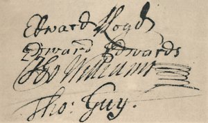 Podpis Edwarda Lloyda, 1692, 1928 autorstwa Unbekannt