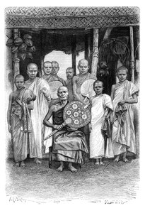 Singhalese buddyjscy księża, Sri Lanka, 1895 autorstwa Unbekannt