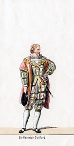 Sir Henry Guildford, projekt kostiumów do sztuki Szekspira, Henryk VIII, XIX w. autorstwa Unbekannt