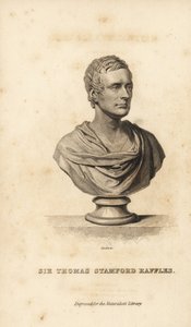 Sir Thomas Stamford Raffles, brytyjski mąż stanu, pisarz i przyrodnik autorstwa Unbekannt