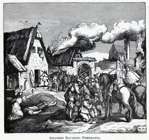 Żołnierze pustoszą Pomorze, 1882 r. autorstwa Unbekannt