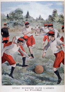 Żołnierze armii francuskiej grający w piłkę nożną, 1902 autorstwa Unbekannt