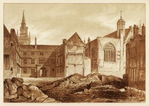 Widok południowo-wschodni Guildhall Chapel i Blackwell Hall, City of London, 1886 autorstwa Unbekannt