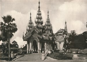 Wejście południowe do pagody Shwedagon, Rangun, 1900. autorstwa Unbekannt