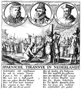 Hiszpańska egzekucja hugenotów, ok. 1565 autorstwa Unbekannt