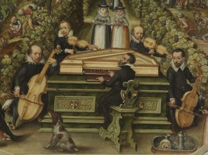 Pokrywka spinet Lucasa Friedricha Behaima von Schwartzbacha, 1619 autorstwa Unbekannt