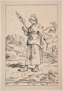 Prządka z Owernii, 1830-99. autorstwa Unbekannt