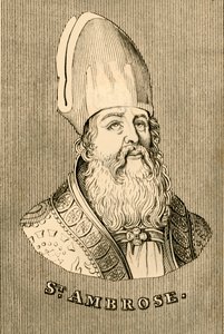 Św. Ambroży, ok. 340-397, 1830 r. autorstwa Unbekannt