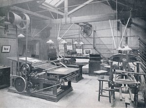 Szkoła Fundacji St. Bride. Sala maszyn drukarskich, 1917 autorstwa Unbekannt