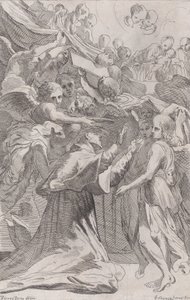 Św. Carlo Borromeo w otoczeniu aniołów, 1650-70. autorstwa Unbekannt