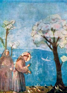 Głoszenie św. Franciszka do ptaków, 1297-1299, ok. 1900-1920 autorstwa Unbekannt