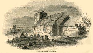 Kościół św. Marcina w Canterbury w hrabstwie Kent, ok. 1850 r. autorstwa Unbekannt