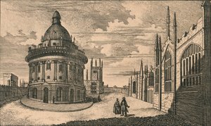 Kościół St. Marys & Radcliffe Library w Oksfordzie, XVIII wiek. autorstwa Unbekannt