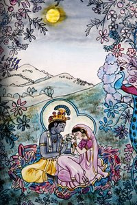 Witraże w świątyni Iskcon: Krishna and Rada, Londyn, Wielka Bretania autorstwa Unbekannt