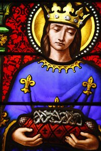 Witraże w kościele św. Pawła, Lyon: Św. Ludwik niosący koronę cierniową, Lyon, Francja autorstwa Unbekannt