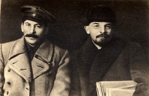 Stalin i Lenin, rosyjscy bolszewiccy przywódcy rewolucyjni, Moskwa, Rosja, 1919 autorstwa Unbekannt