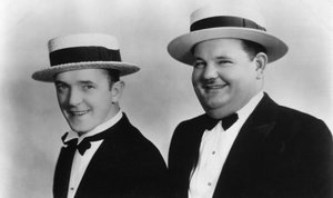 Stan Laurel 1890-1965 i Oliver Hardy 1892-1957, wiek XX autorstwa Unbekannt
