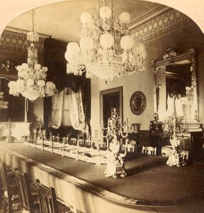State Dining Room, Presidents Mansion, Waszyngton, D.C., USA, ok. 1900. autorstwa Unbekannt