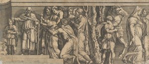 Posąg Niobe i jej czcicieli, z Apollo i Dianą oraz innymi figurami, 1543-47. autorstwa Unbekannt