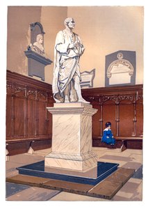 Posąg Sir Isaaca Newtona w kaplicy Trinity College, Cambridge, ok. 1850 autorstwa Unbekannt