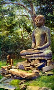 Kamienny Budda, relikt dawnej świetności Anuradhapury, Cejlon, c1924 autorstwa Unbekannt