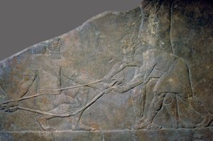 Kamienny panel z północnego pałacu Asurbanipal, Niniwa, północny Irak, neoasyryjski, c645 pne autorstwa Unbekannt
