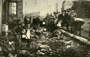Ulica w St. Ives po wizycie z powodzi, 1901. autorstwa Unbekannt