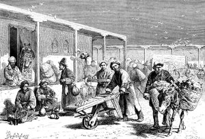 Scena uliczna, Yarkand, c1890 autorstwa Unbekannt