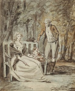 Studium do portretu: Dama i dżentelmen w parku, ca. 1780. autorstwa Unbekannt