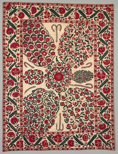 Suzani z kwiatowymi sprayami, 1800-1850. autorstwa Unbekannt