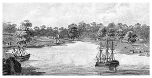 Sydney Cove, Nowa Południowa Walia, Australia, 1788, 1886 autorstwa Unbekannt