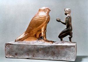 Taharka przed sokołem Hemen, starożytny Egipcjanin, VII wiek pne autorstwa Unbekannt
