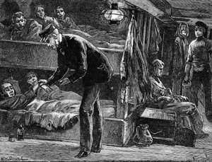Biorąc puls chorego irlandzkiego emigranta na pokładzie statku, lata czterdzieste XIX wieku, c1890 r. autorstwa Unbekannt
