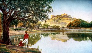 Świątynia bogini Parwati, żony Śiwy, na południowy zachód od Pune, Maharasztra, Indie, ok. 1924 autorstwa Unbekannt