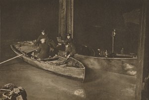 Policja w Tamizie na nocnym patrolu, który strzeże bezpieczeństwa rzeki, ok. 1935. autorstwa Unbekannt
