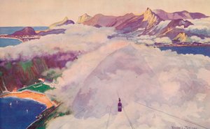 Kolejka linowa zjeżdżająca z Sugar Loaf Mountain, 1914. autorstwa Unbekannt