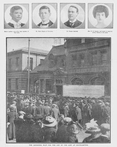 Agonizujące oczekiwanie na listę zagubionych w Southampton, 20 kwietnia 1912 r. autorstwa Unbekannt