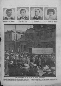 Agonizujące oczekiwanie na listę zagubionych w Southampton, 20 kwietnia 1912 r. autorstwa Unbekannt