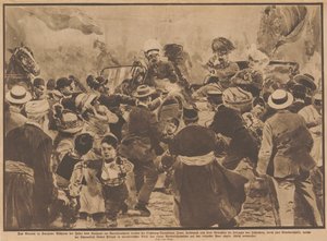 Zabójstwo arcyksięcia Franciszka Ferdynanda Austrii i jego żony w Sarajewie, 28 czerwca 1914. autorstwa Unbekannt