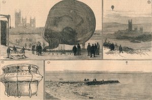 Próba podróży balonem przez kanał, 1882. autorstwa Unbekannt
